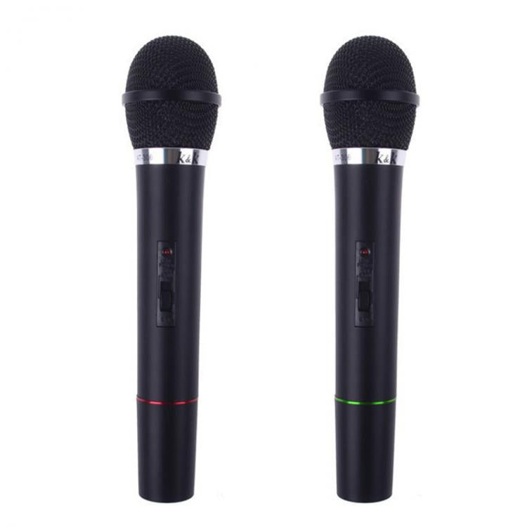 PROFESSIONELLES KABELLOSES MIKROFON-SET MIT VHF-ZENTRALBASIS, ZWEIKANALIG, FÜR KARAOKE