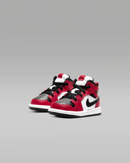 Jordan 1 Mid Sneakers Bambino Nero Rosso - 640735-069