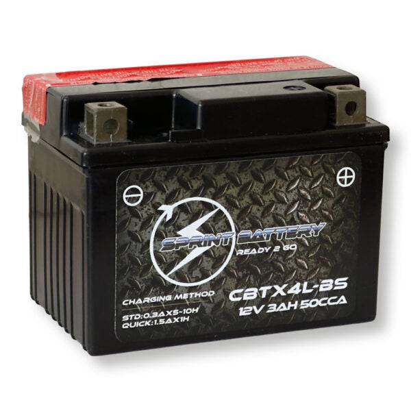 Motorradbatterie Sprint 12V 3Ah AGM versiegelt mit Kaltstartstrom 50A – Pluspol rechts