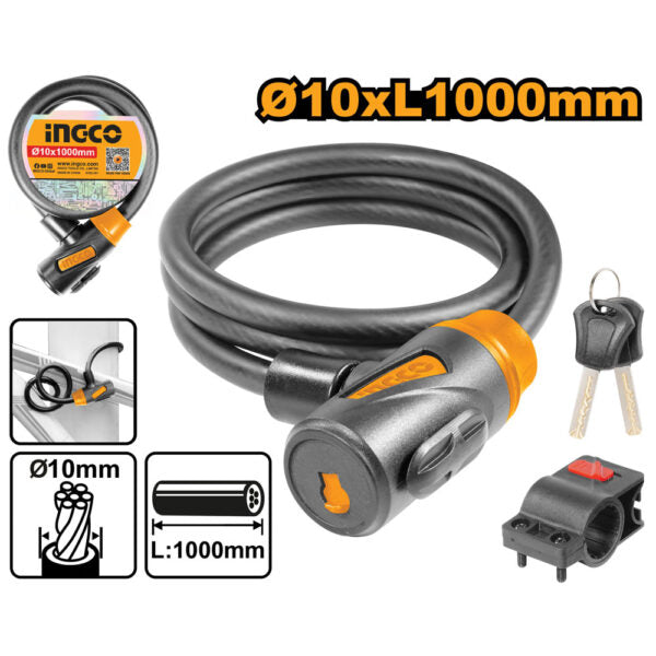 Lucchetto per Bici 12x1000mm – Antifurto con Chiavi e Supporto