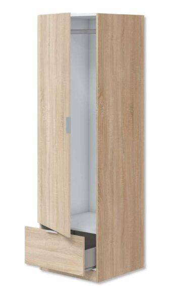 Kleiderschrank 1 Tür mit Schublade 50x51x170 cm – Canadian Eiche