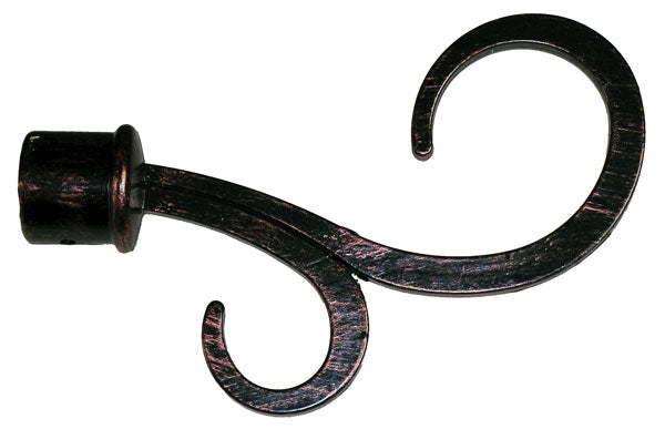 Ausziehbare Gardinenstange Athen 120–210 cm aus Schmiedeeisen Schwarz mit Kupfer-Finish