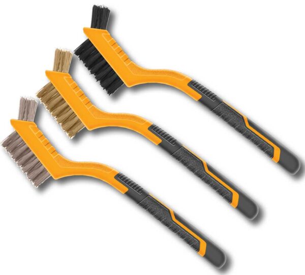 Set 3 Ingco Schleifbürsten – 18 cm Griff, Nylon, Messing, Draht
