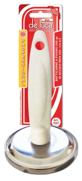 Batticarne inox 500 g con manico plastica utensile cucina professionale