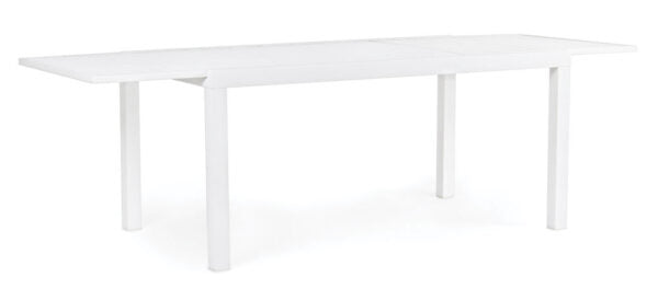 Tavolo Allungabile in Alluminio Hilde 200-300x100 cm – Bianco e Resistente