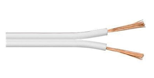 Cavo bipolare piatto 2x0,75 mm² bianco – Bobina 100m per lampade e piccoli impianti