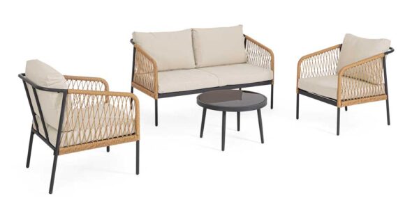 Set Salotto da Esterno Felipe 4 Pezzi in Alluminio