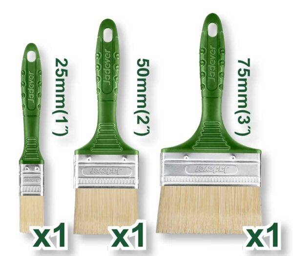 Set 3 Pennelli in Setola Bionda per Pittura a Olio – Manico in Plastica