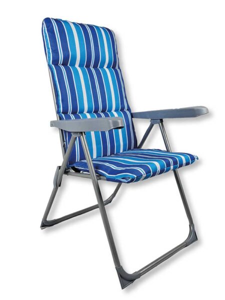 Sedia relax imbottita LYING – Struttura metallo, poliestere, 56x68x108 cm, blu