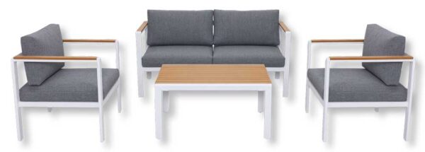 Lounge-Set aus Aluminium 4-teilig - Robuste Struktur und abnehmbare Kissen