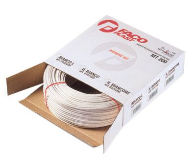 Cavetto ottonato Ø 4,5 mm acciaio rivestito PVC bianco – Scatola 200m