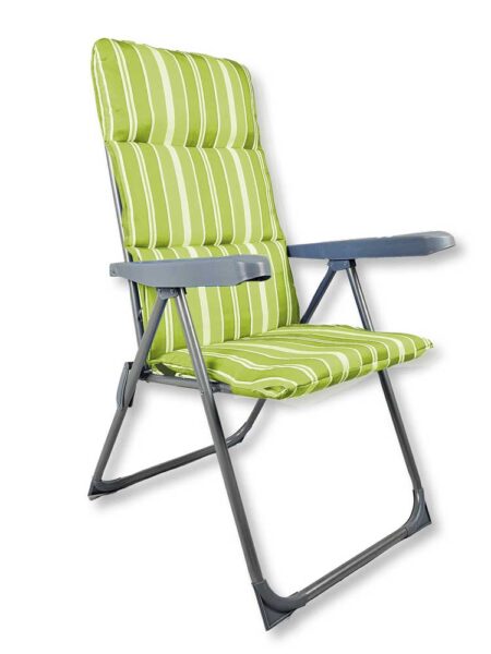 Gepolsterter Relaxsessel LYING – Gestell Metall, Polyester, 56x68x108 cm, grün