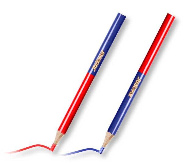 12 Zimmermannsbleistifte Blau/Rot 176 mm – Ovales Modell