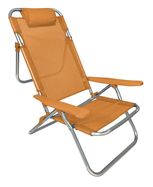 Strandstuhl Big Relax - Aluminium, 5 Positionen, Orange