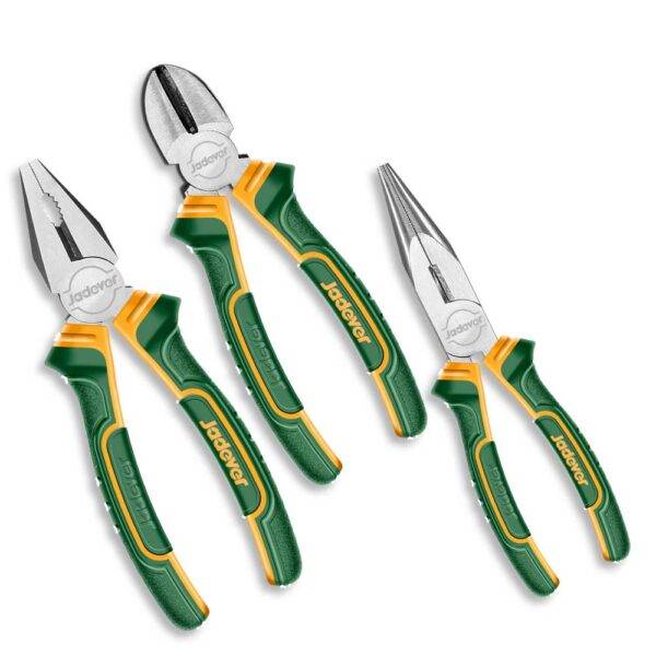 Set 3 Pinze: Universale 18 cm, Becchi Lunghi 15 cm, Tronchese 15 cm