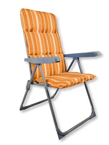Gepolsterter Relaxsessel LYING – Metallgestell, Polyester, 56x68x108 cm, Orange