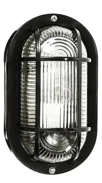 Wandleuchte Efesto schwarz m/Gitter oval