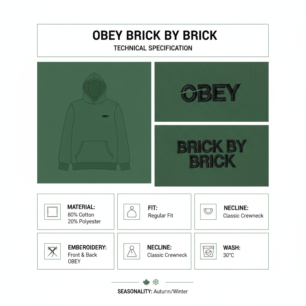 Obey Felpa Brick by Brick 112480103 Ivy Verde
