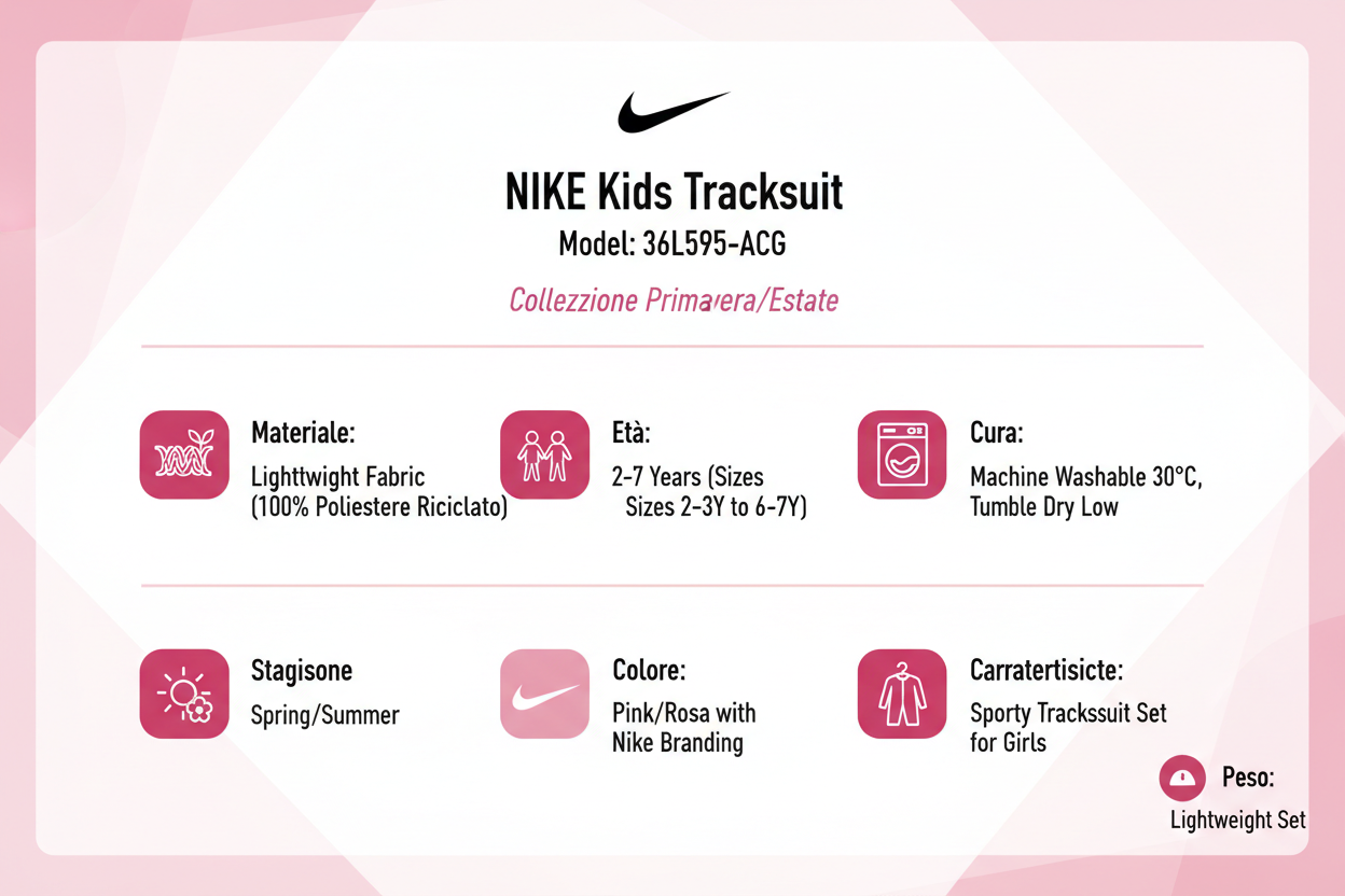 Nike Tuta Sportiva Bambina 36L595-ACG Rosa