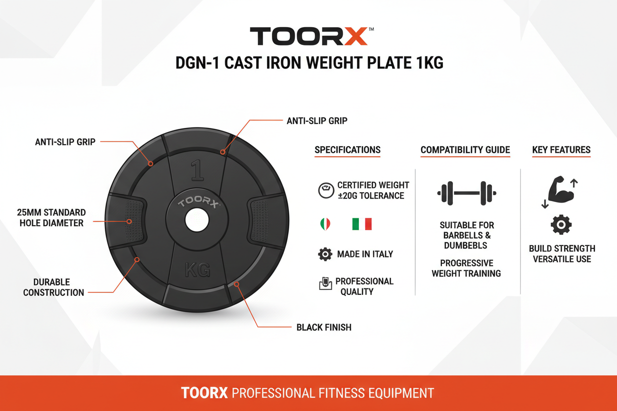 Toorx Disco Ghisa DGN-1 1kg Foro 25mm Nero Palestra