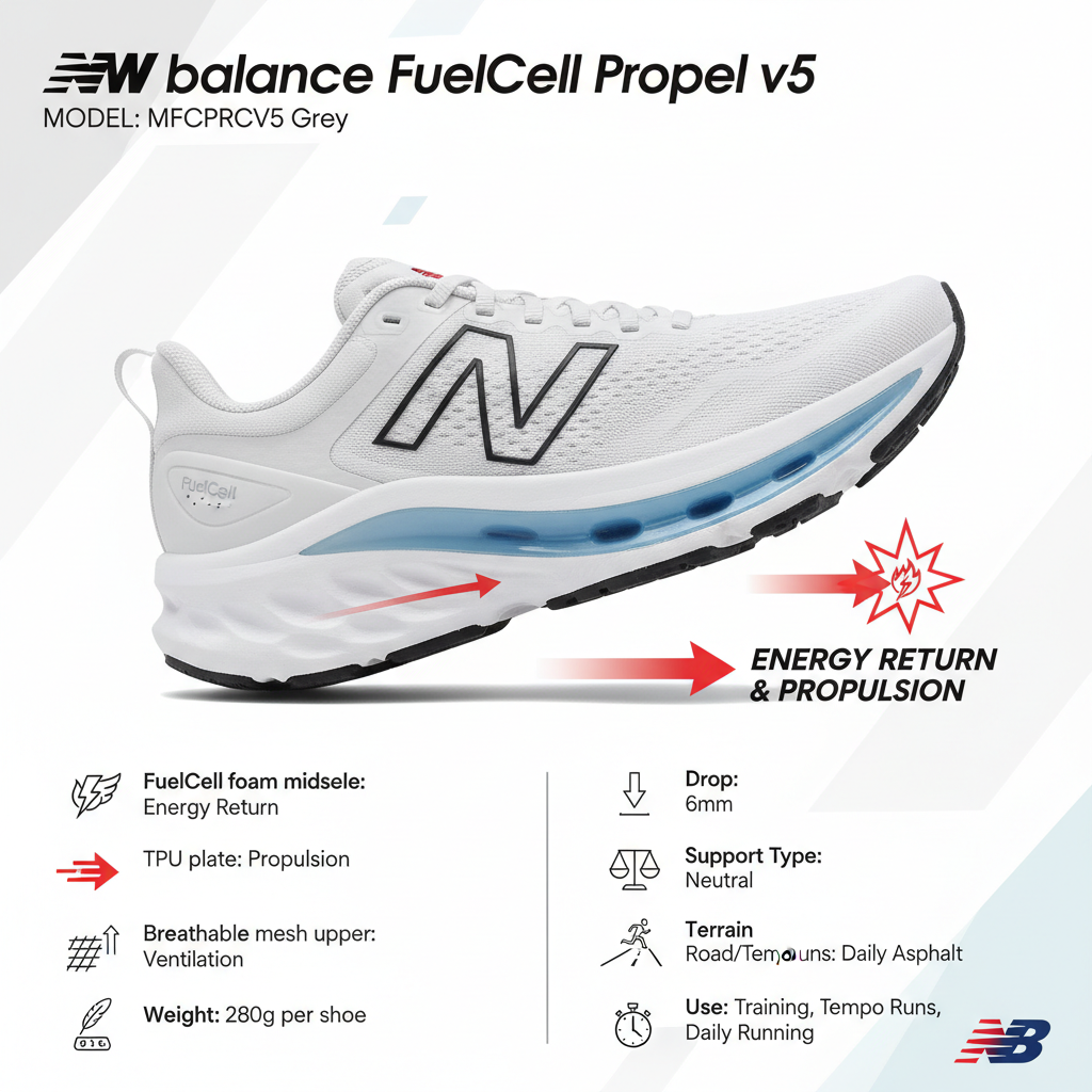 New Balance FuelCell Propel v5 MFCPRCV5 Grigio Scarpe Running Uomo