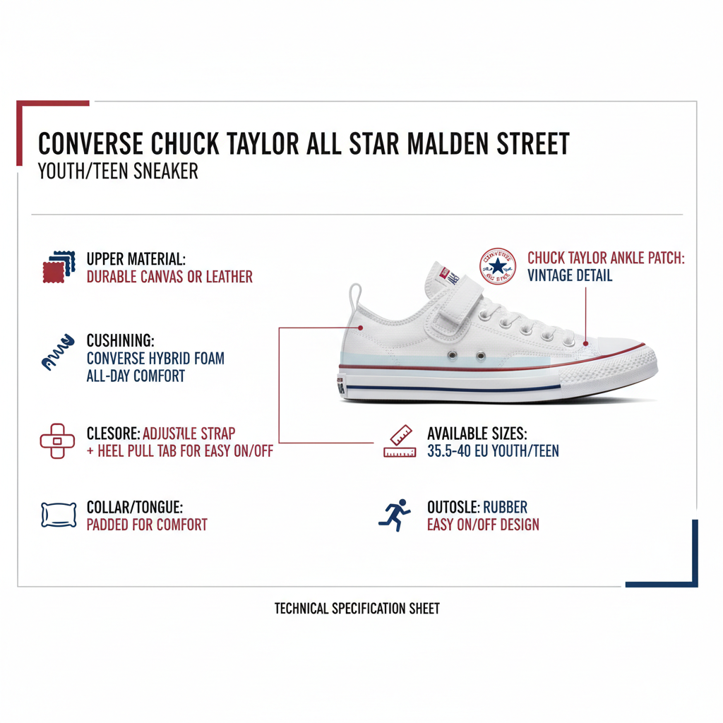 Converse Chuck Taylor All Star Malden Street Bianco Youth - A04822C