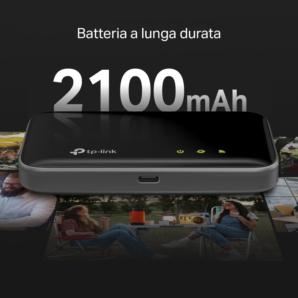 M7400 Saponetta WiFi 4G+, Cat6 AC1200 Dual-Band, Batteria da 2100mAh, Porta Type-C