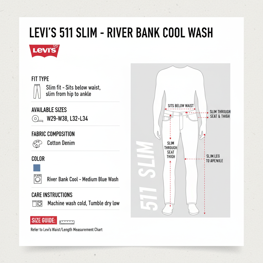 Levi's Jeans 511 Slim 045116321 River Bank Cool Uomo