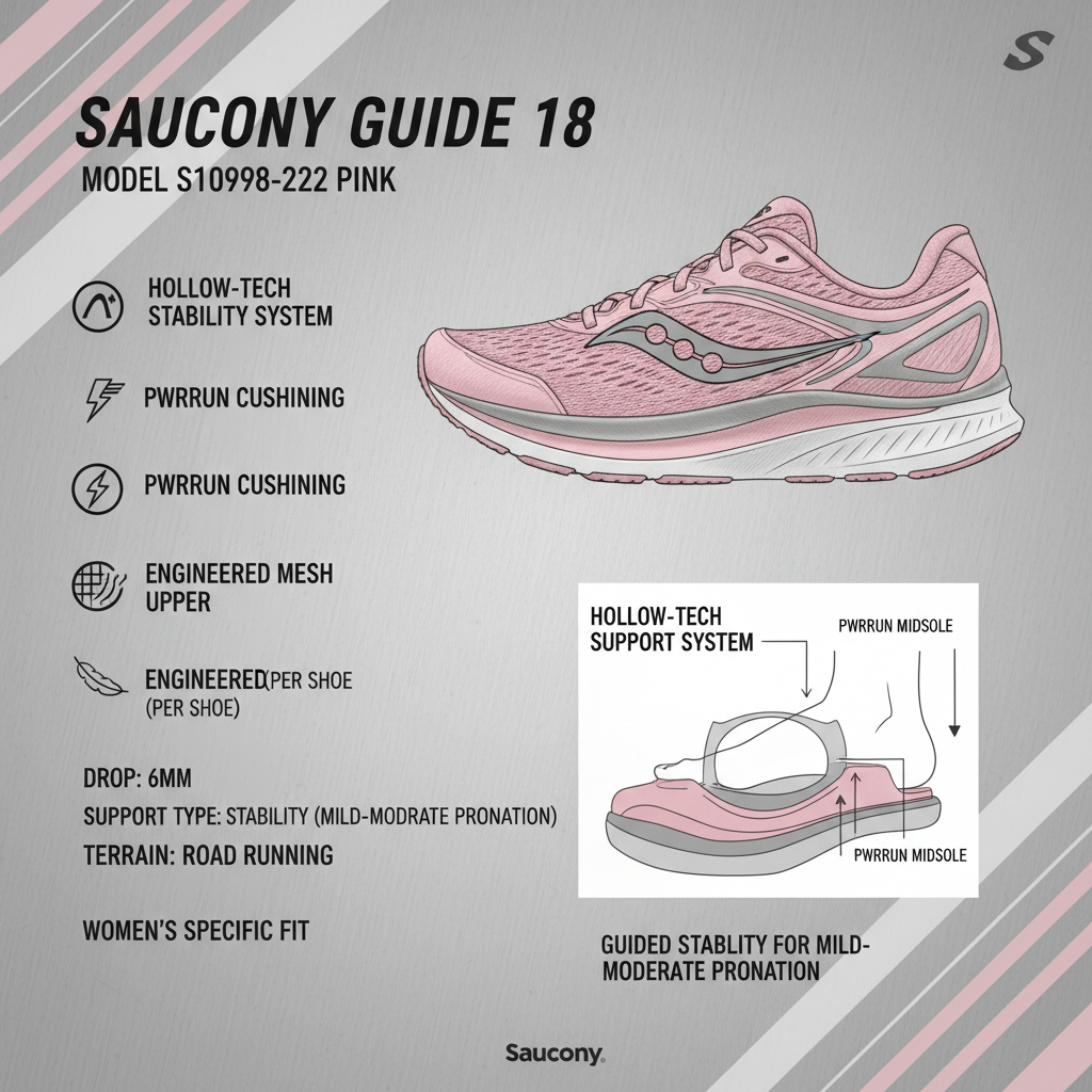 Saucony Guide 18 S10998-222 Rosa Scarpe Running Donna