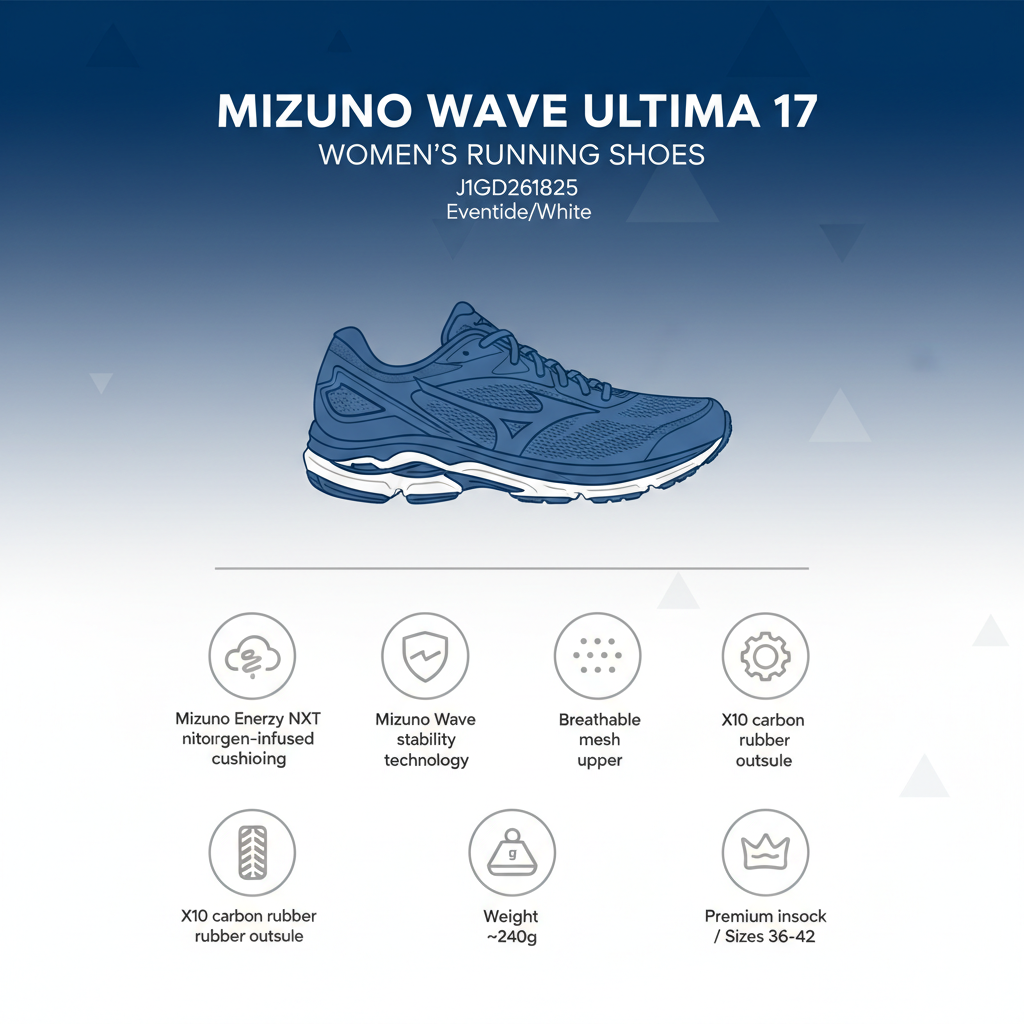 Mizuno Scarpa Running Donna Wave Ultima 17 Eventide Bianca - J1GD261825