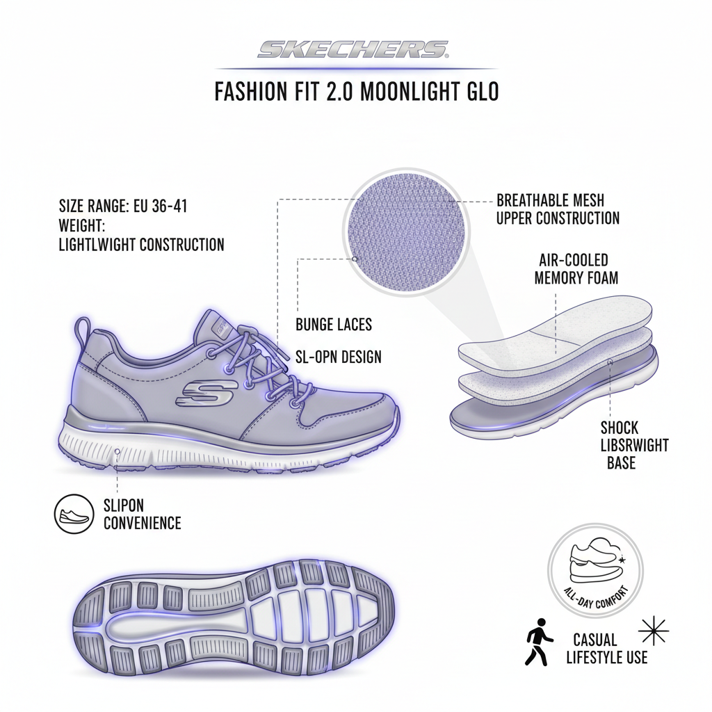 Skechers Sneakers Fashion Fit 2.0 Moonlight Glo 150384 WSL Donna