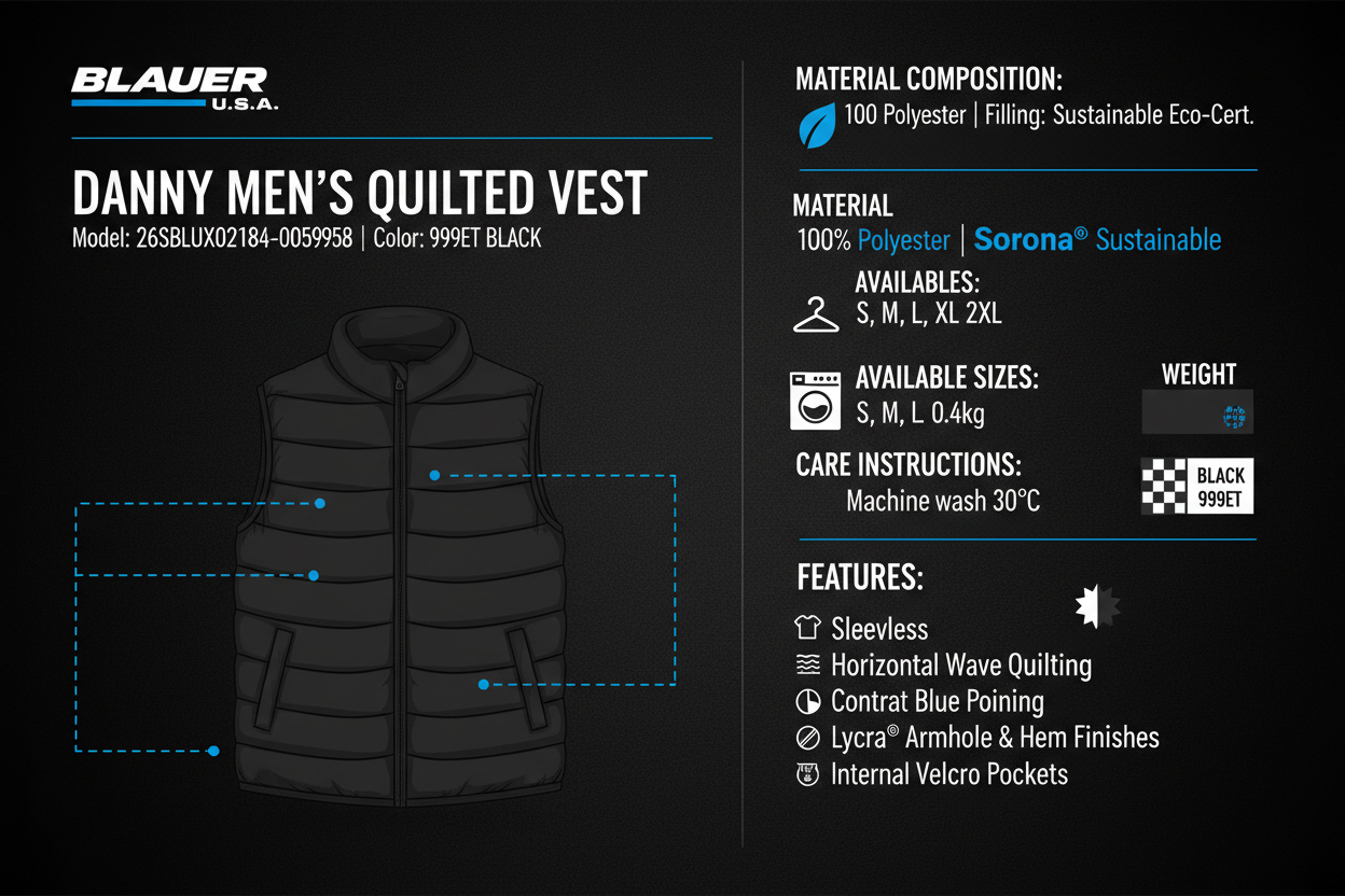 Blauer Gilet Smanicato Uomo Nero Quadri Sorona Danny - 26SBLUX02184-005958 999ET