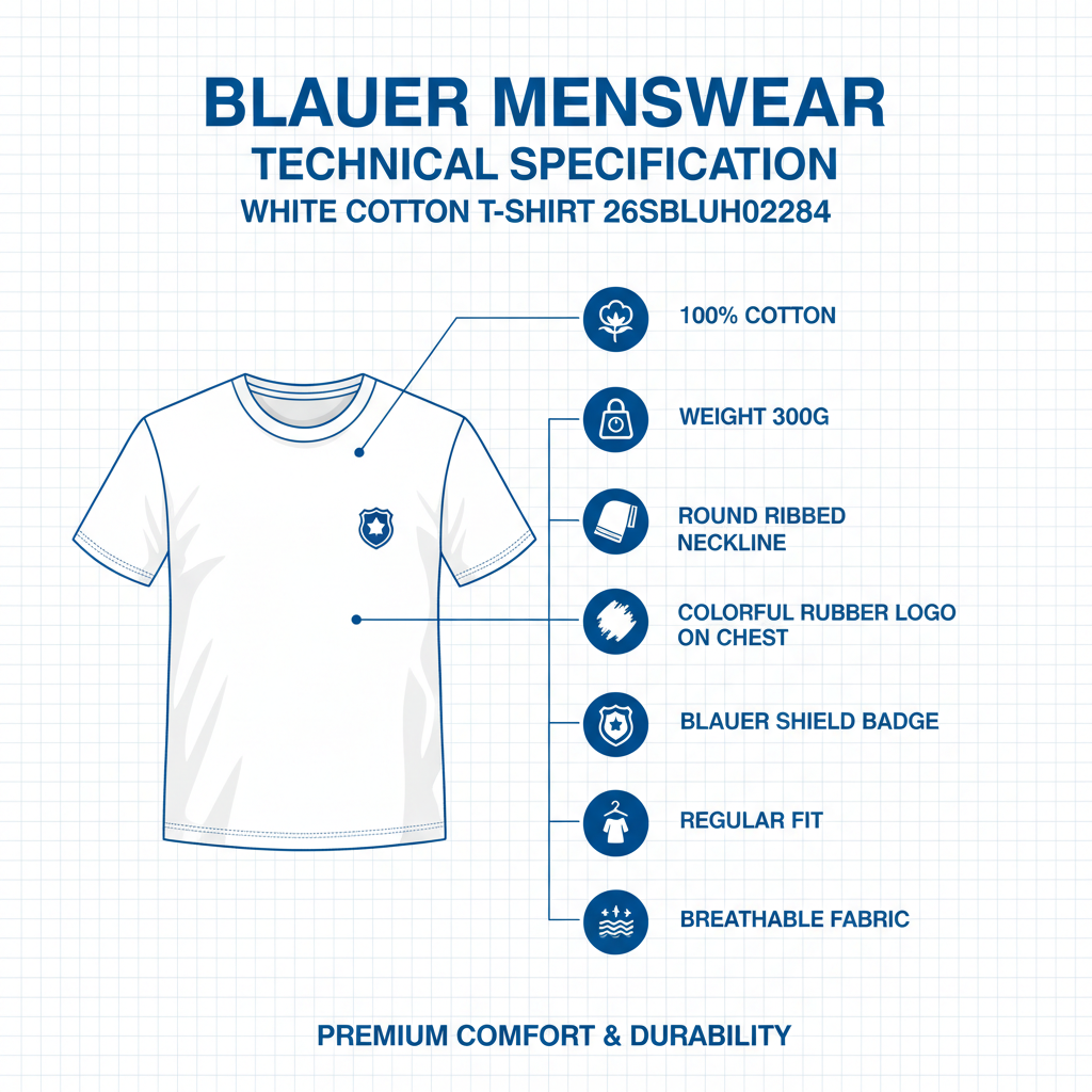 Blauer uomo maglietta in cotone manica corta 26SBLUH02284-007480 100 Bianco