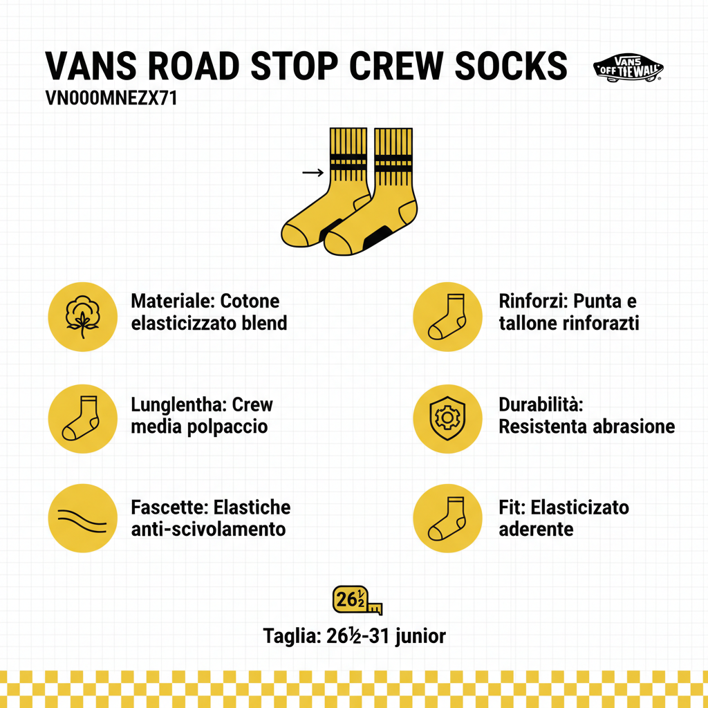 Vans Road Stop Crew VN000MNEZX71 Giallo Calze Junior