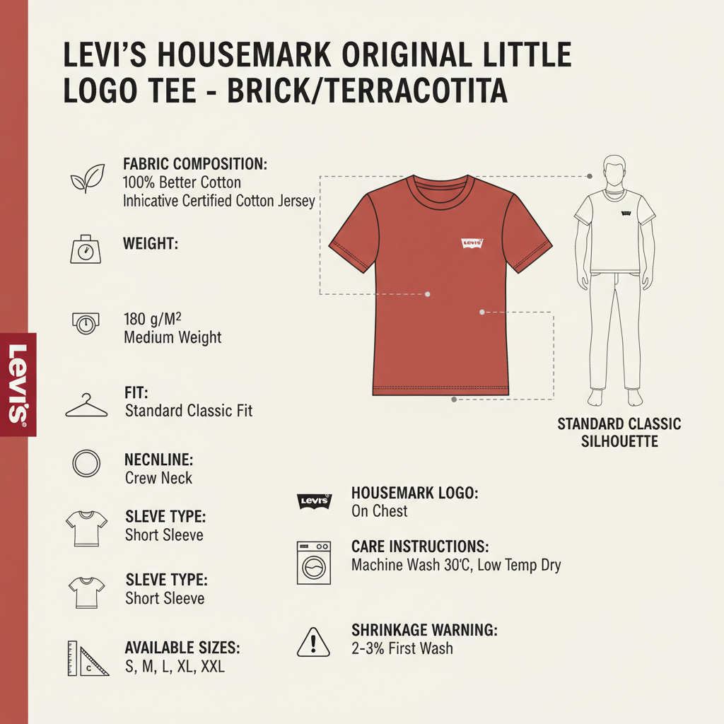 Levi's T-shirt Uomo Housemark Original Little Logo 566050308 Mattone