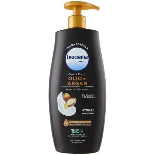 LEOCREMA CREMA CORPO FLUIDA SETIFICANTE ALL'OLIO DI ARGAN CON DISPENSER 500 ML