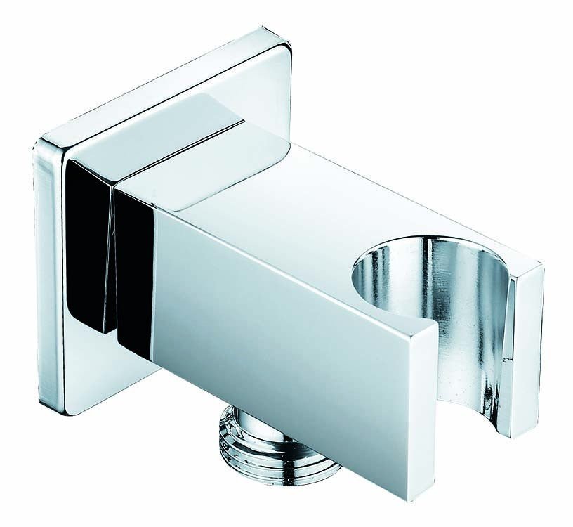 Kit doccia quadrato con soffione e braccio cromato diam. 25x25