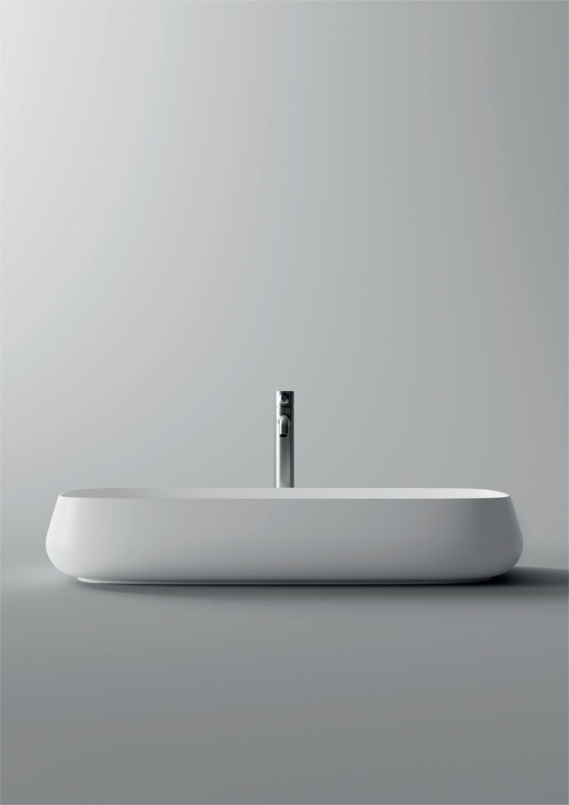 Lavabo da appoggio in ceramica 80 x 35 cm Serie NUR Alice ceramica