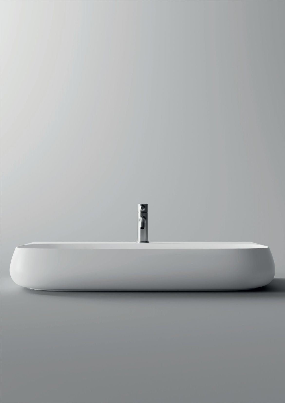 Lavabo da appoggio in ceramica Bianco lucido 90 x 45 cm Serie NUR Alice ceramica