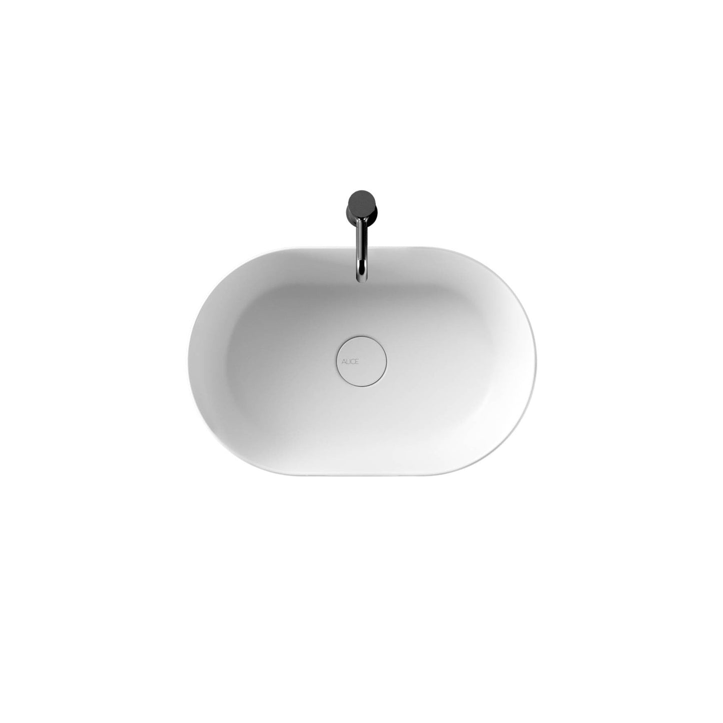 Lavabo da appoggio ovale 55×35 Alice Ceramica Serie Unica bianco lucido