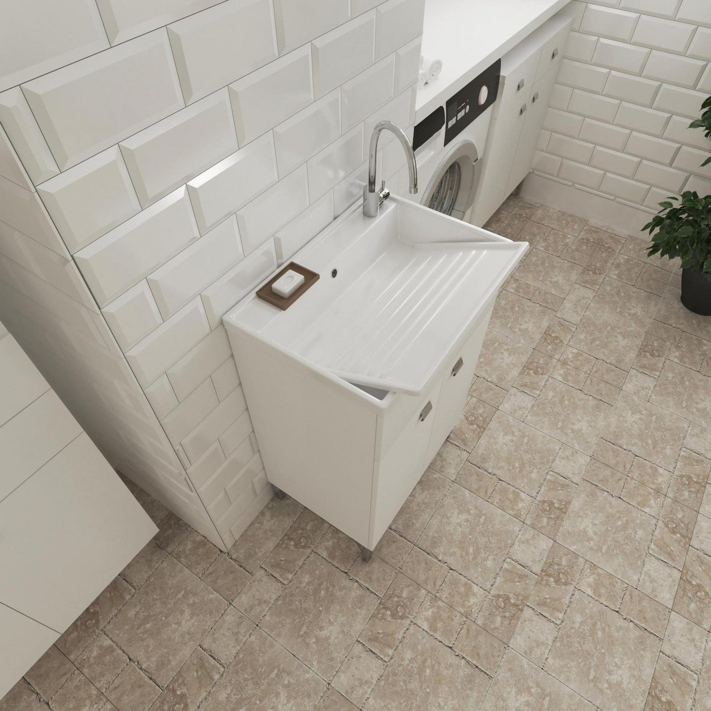 Lavatoio 2 ante da cm 50x50 colore Bianco
