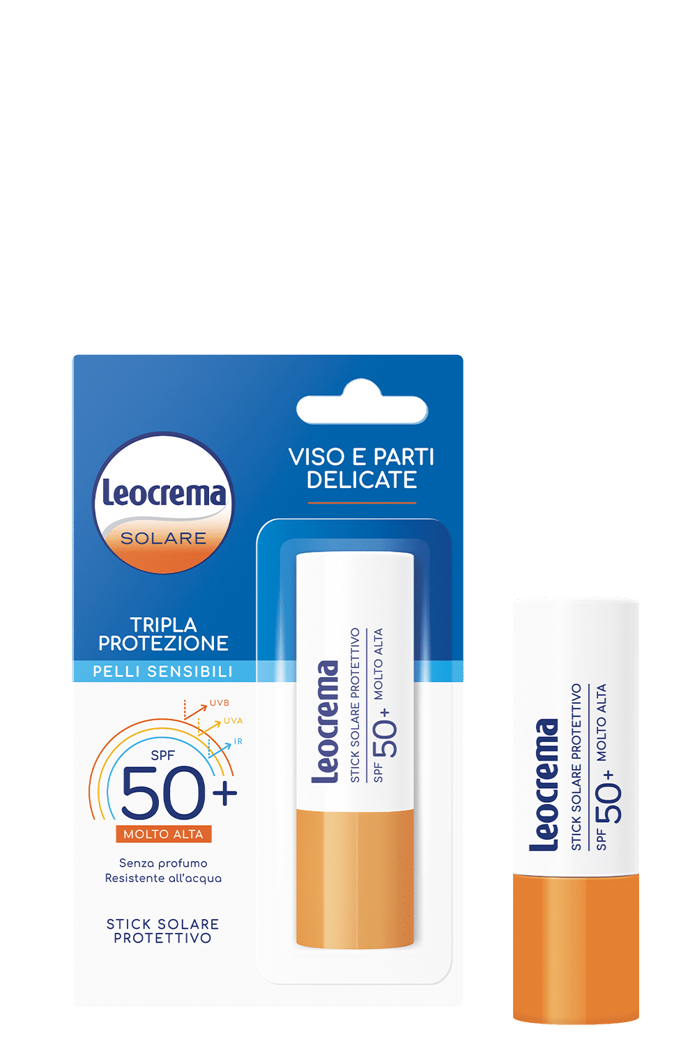 Leocrema Stick Solare Protettivo SPF50+ Pelli Sensibili 12ml – Protezione Molto Alta UVA/UVB