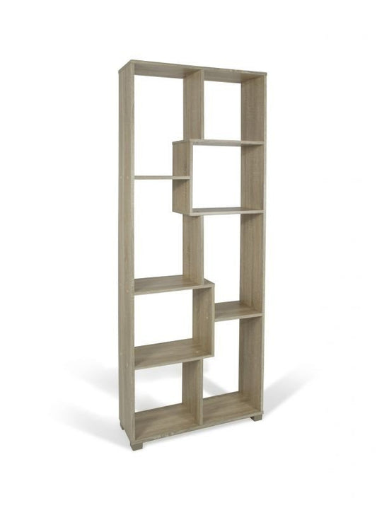 Libreria giorno 8 ripiani 70x24x h 178cm color ROVERE