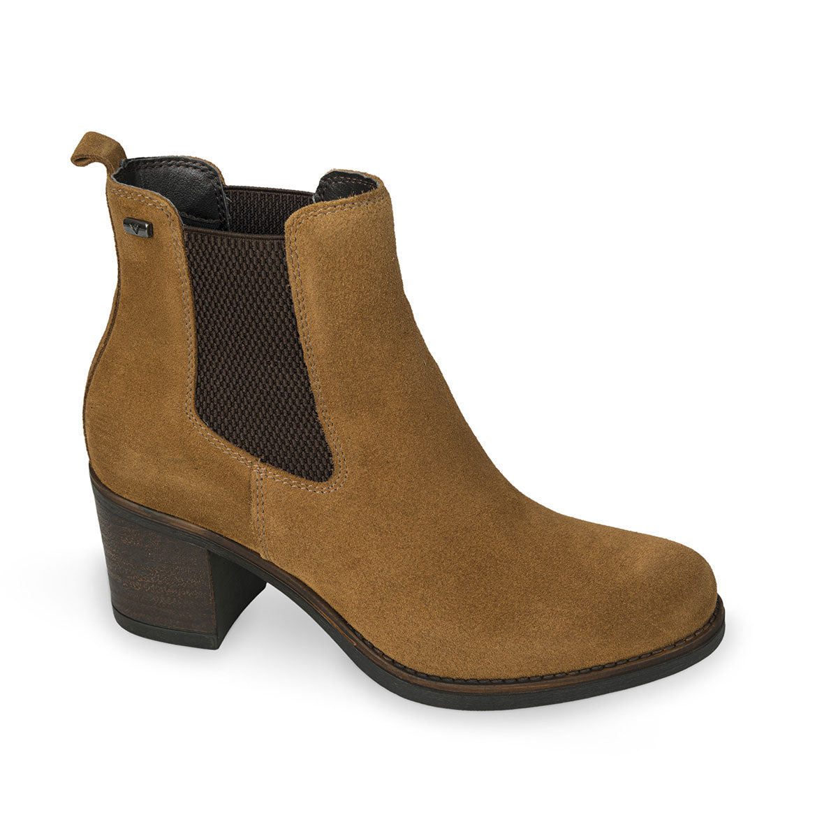 Wildleder-Stiefelette Kamel