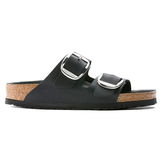 Birkenstock Arizona Big Buckle Schwarz Geöltes Leder Schmale Weite