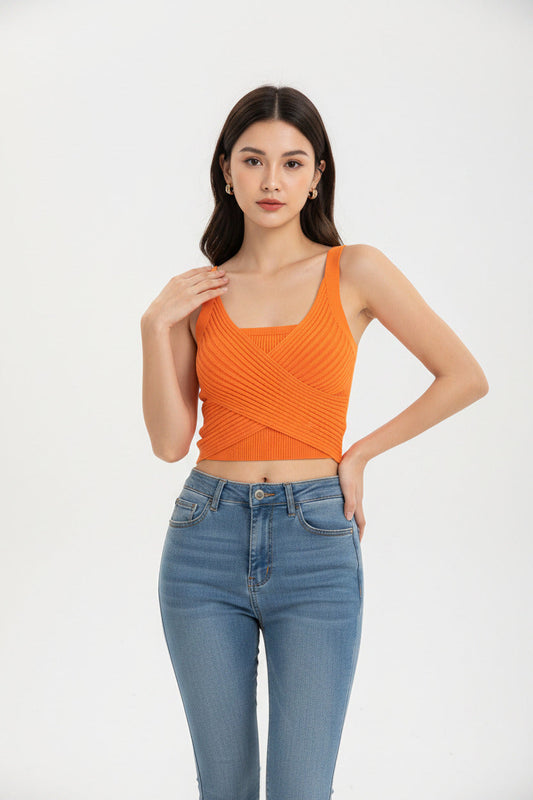 Maglietta Donna Estiva Scollo a V Vita Alta Modellante Elegante Casual
