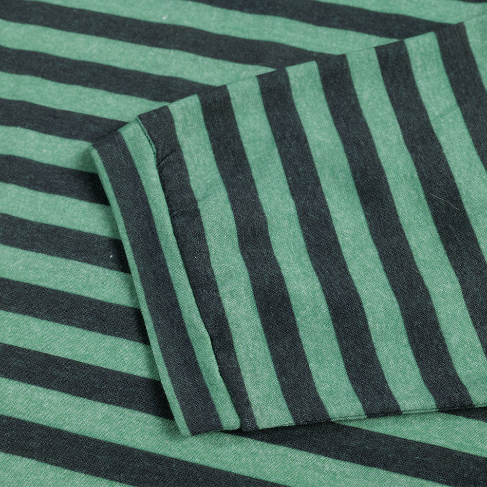 Maglietta Uomo Manica Lunga a Righe Verde e Nero – Tessuto Leggero
