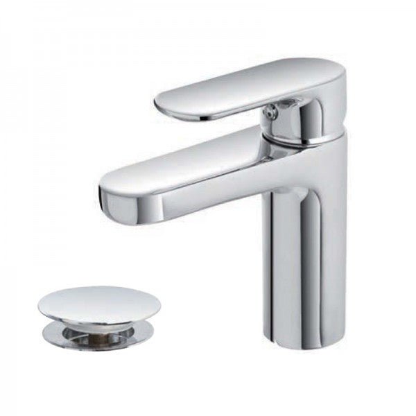 Miscelatore per lavabo monocomando completo di piletta clic/clac serie Kreo per bagno moderno