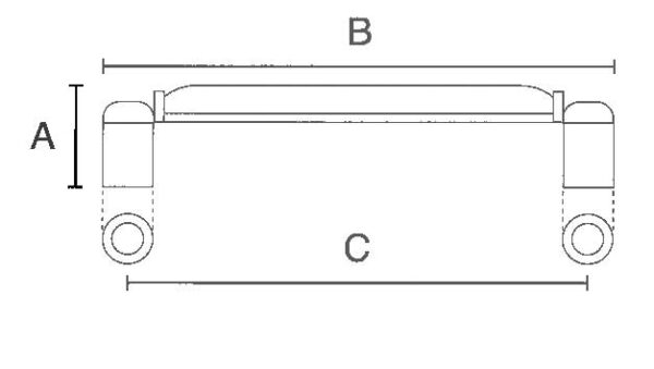 Elfenbeinfarbener Keramikgriff mit bronzefarbener Basis und Dekor