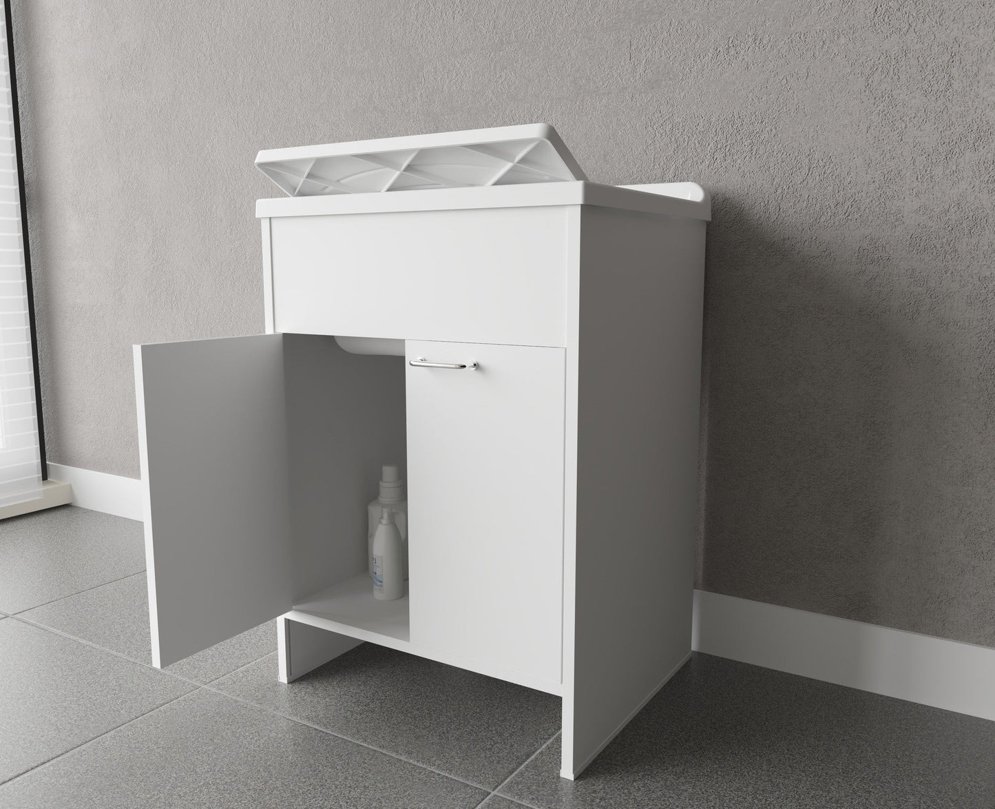 Mobile lavatoio a 2 ante in kit 60x60cm modello Garden per interni ed esterni , pratico e resistente